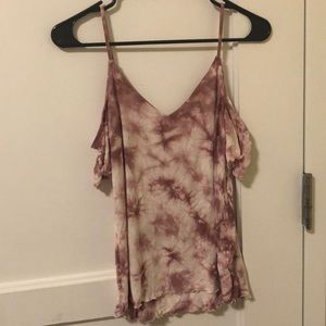 Off the shoulder tie dye shirt
